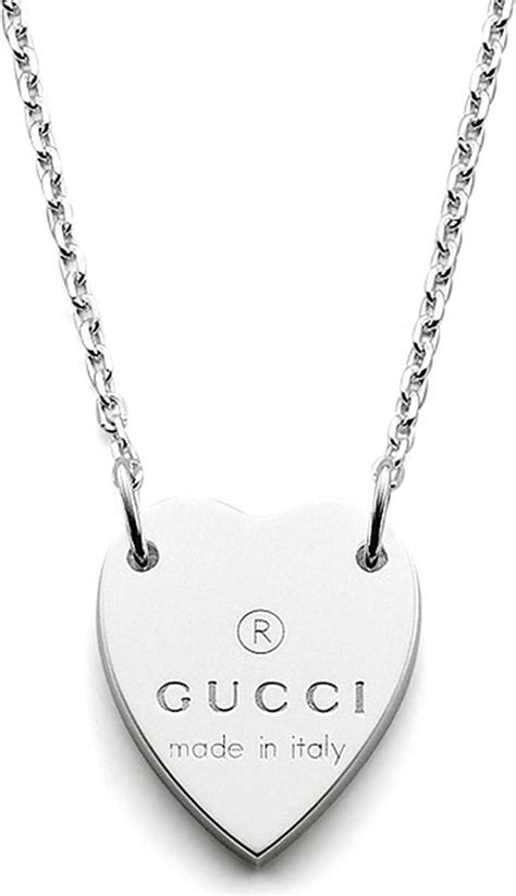 gucci heart trademark necklace|trademark necklace with heart pendant.